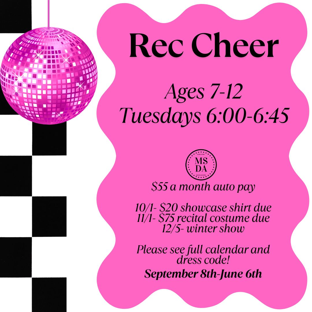 Rec Cheer: Tuesdays ages 7-12